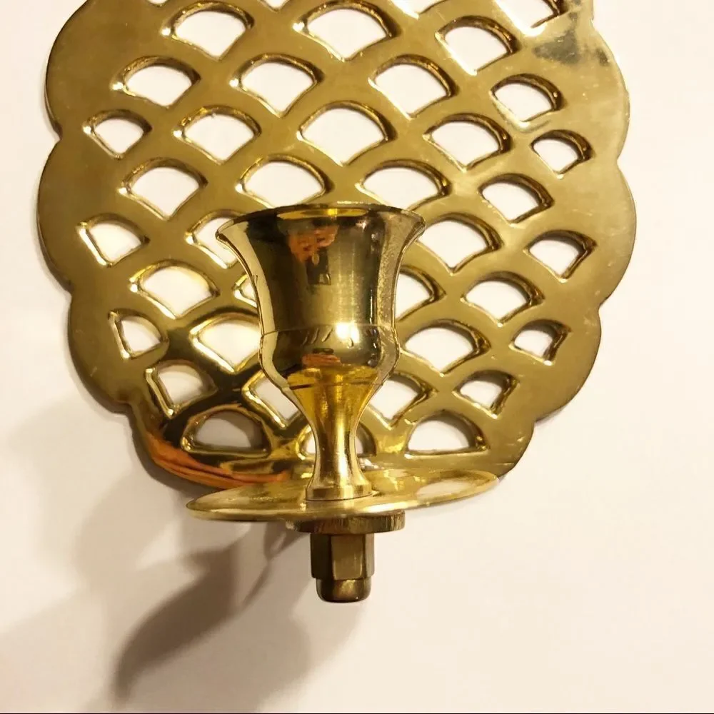 Vintage Gold Pineapple Wall Candle Holder Sconce